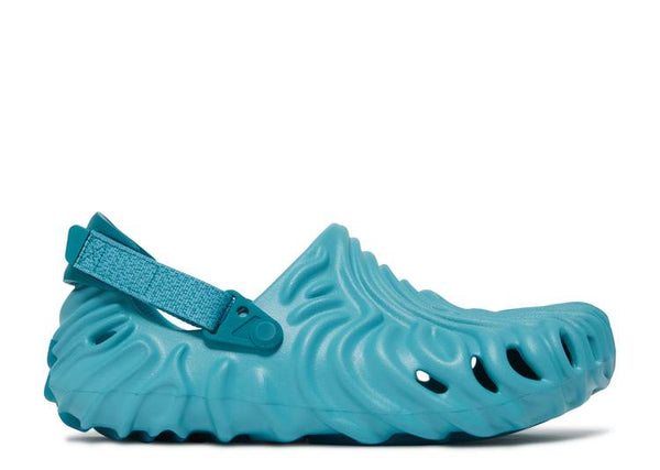 Turquoise version of the Crocs Pollex Clog by Salehe Bembury Tide