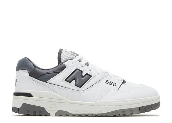 New Balance 550 sneakers in white and grey color scheme