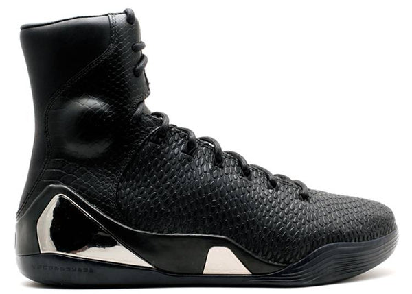 Nike Kobe 9 High KRM EXT Black Mamba with black and silver accents