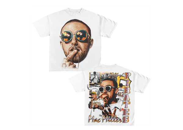 Mac Miller T Shirt Pittsburgh Pirates Front Back Graphic